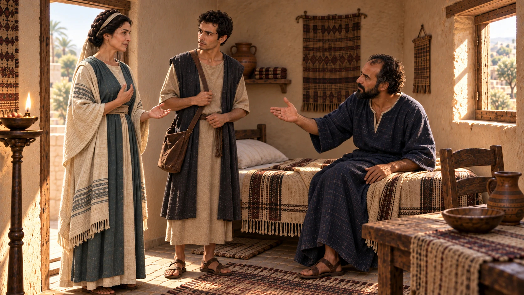 Elisha offers help at court; she answers that she dwells among her people.