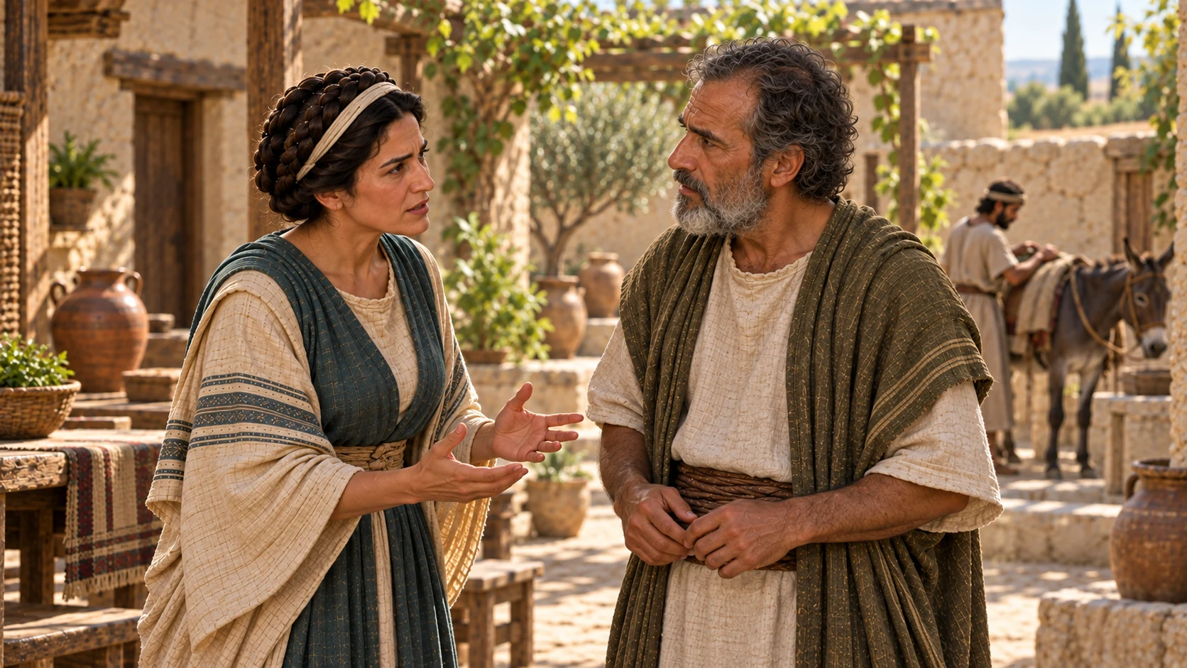 She asks her husband for a servant and donkey to visit Elisha.