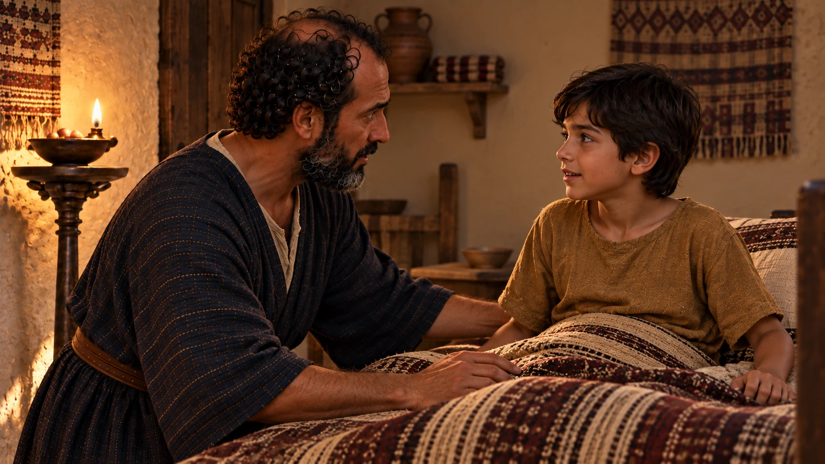 After pacing and returning, Elisha sees the child sneeze and awaken.