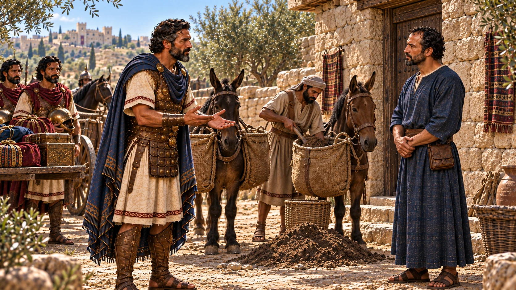 Naaman asks for a load of Israelite soil as he prepares to leave.