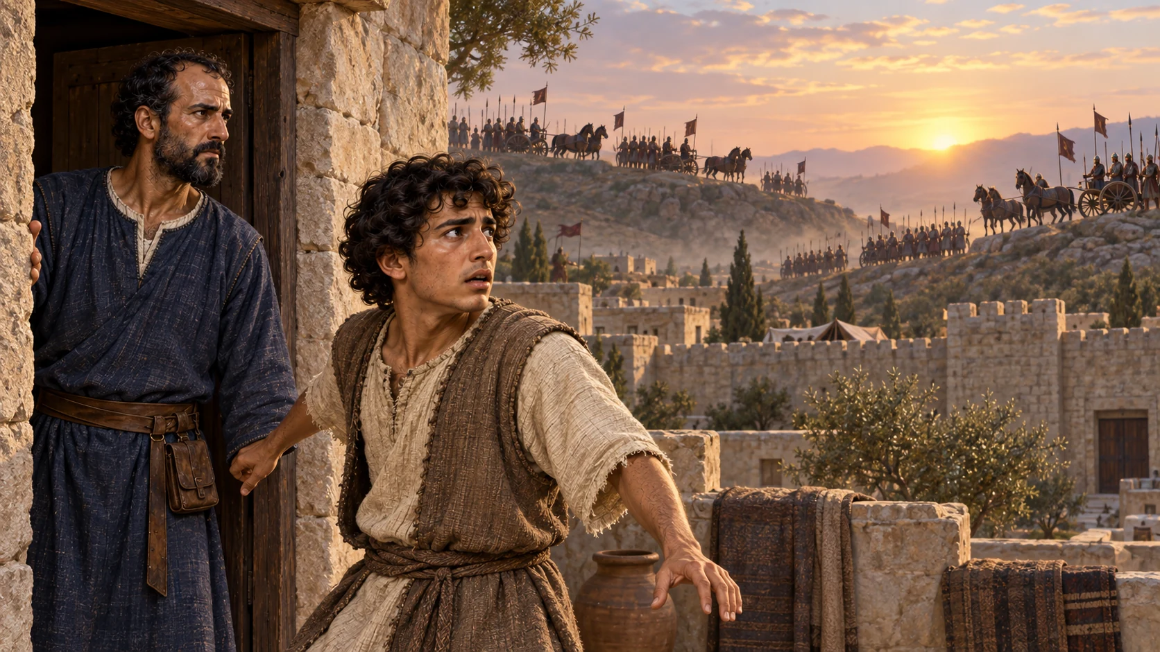 At dawn Elisha’s unnamed young servant sees the surrounding force and turns to him in fear.