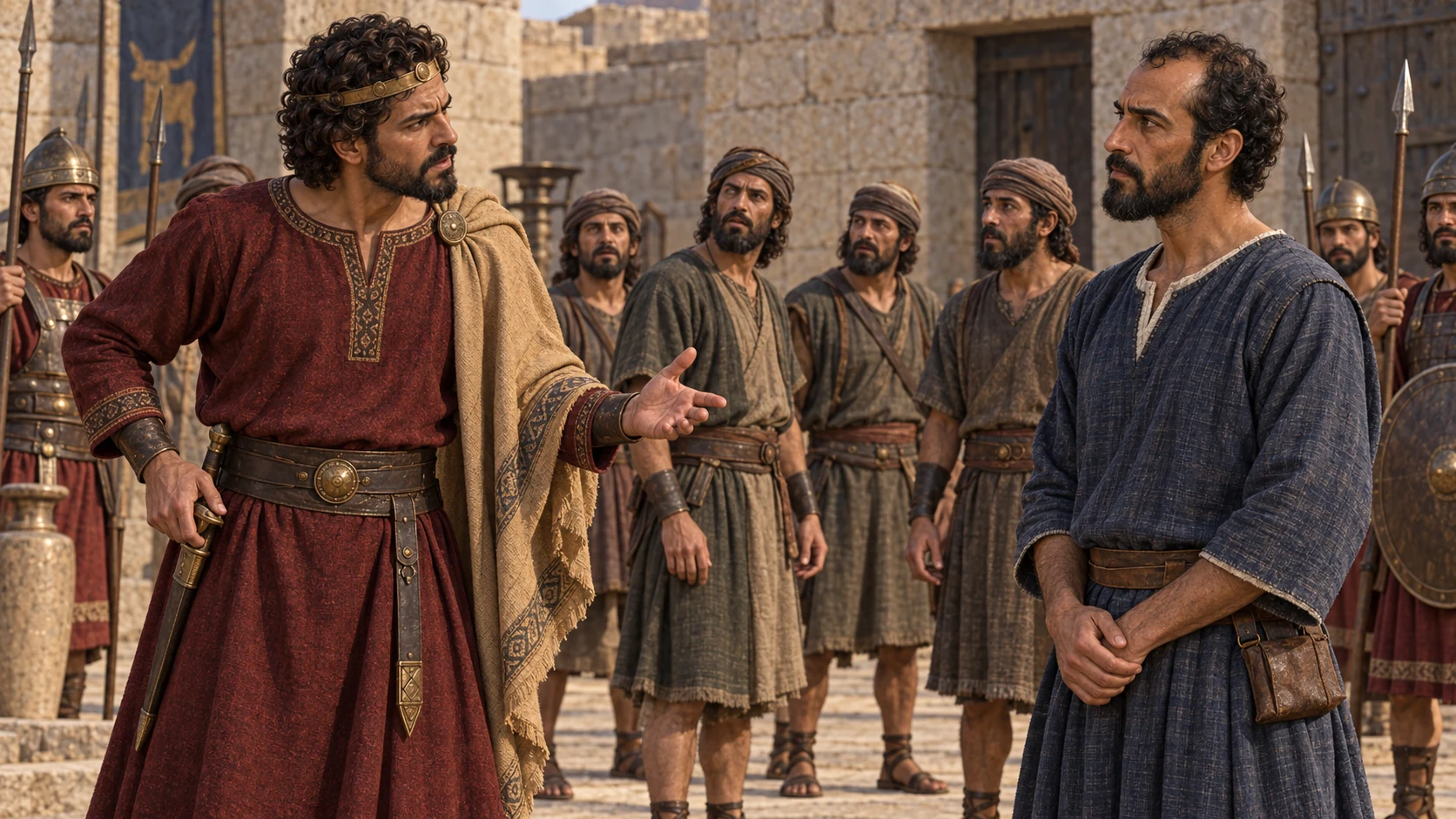 The king of Israel asks Elisha whether he should strike the captured Arameans.