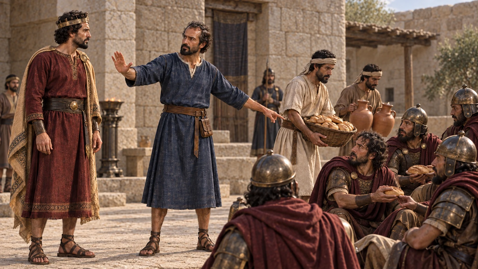 Elisha forbids killing the captives and directs that food and water be set before them.