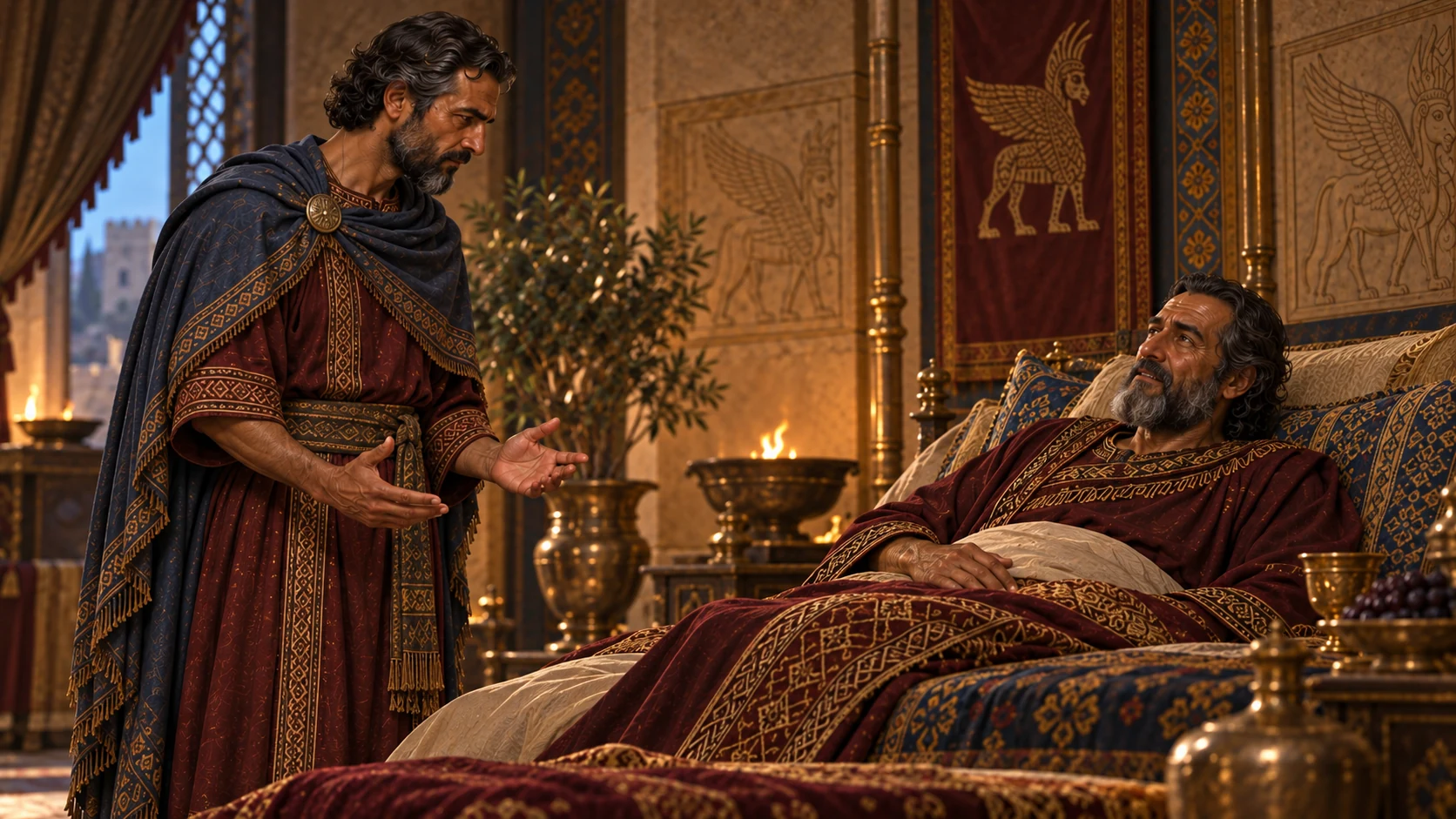 Back before Ben-hadad, Hazael reports only the reassuring part of Elisha’s answer.