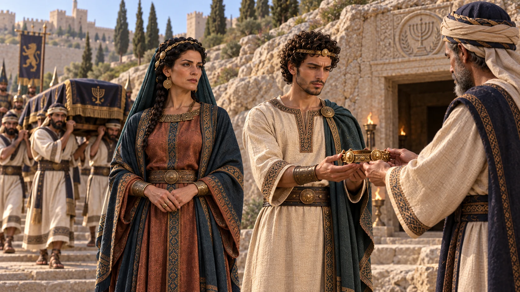 Jehoram of Judah is buried in the City of David, and his son Ahaziah succeeds him.