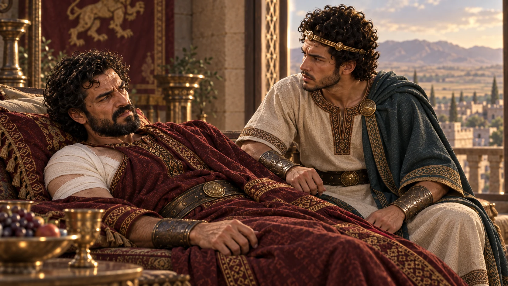 Joram of Israel recovers from his wounds in Jezreel, and Ahaziah of Judah comes to visit him.