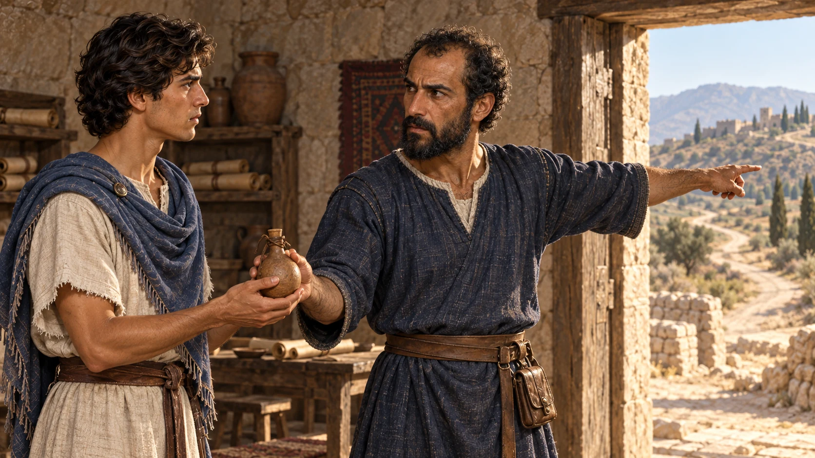 Elisha sends a young prophet with a flask of oil to Ramoth-gilead.