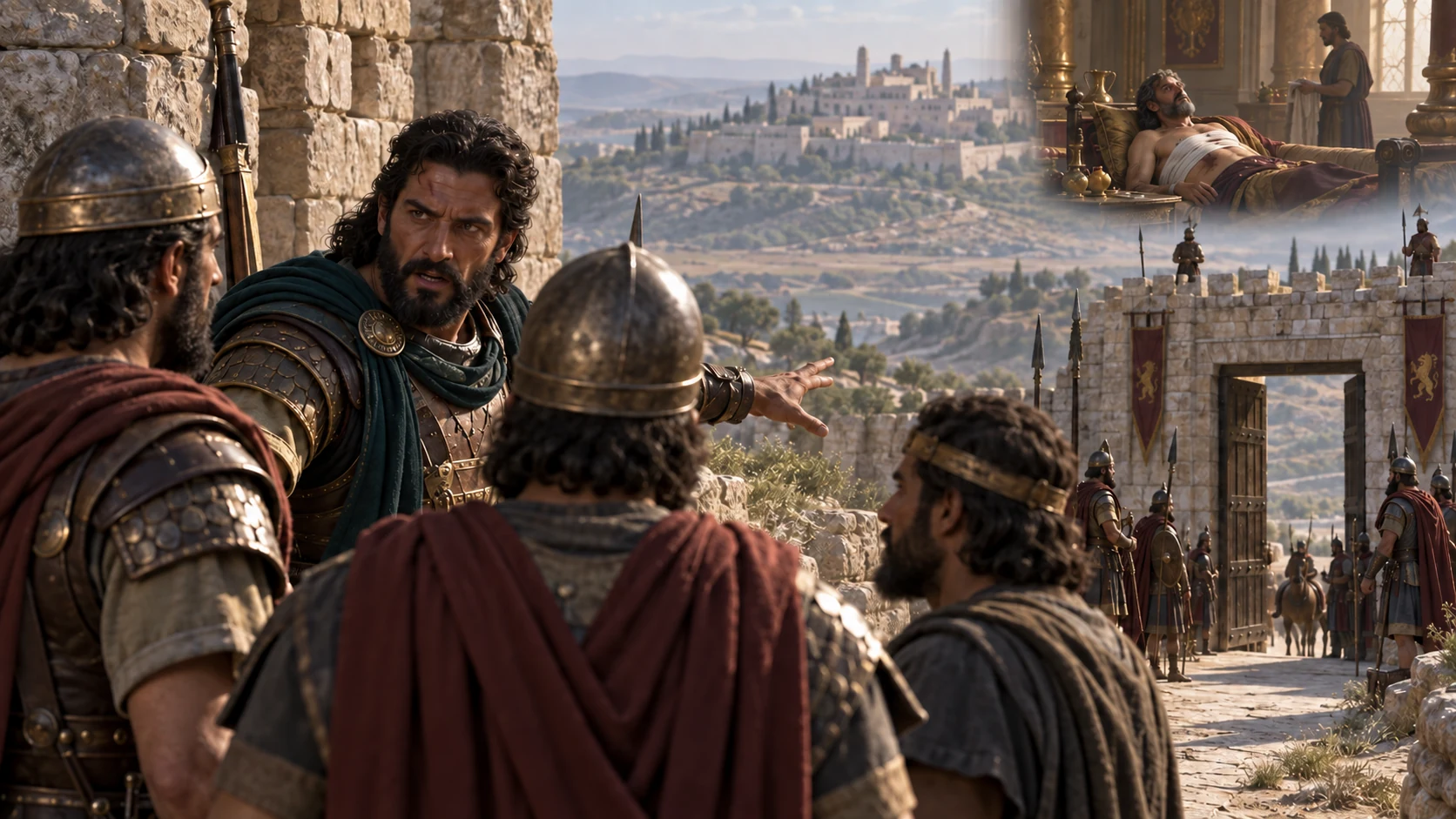 Jehu orders the city watched so no messenger can warn the recovering Joram in Jezreel.