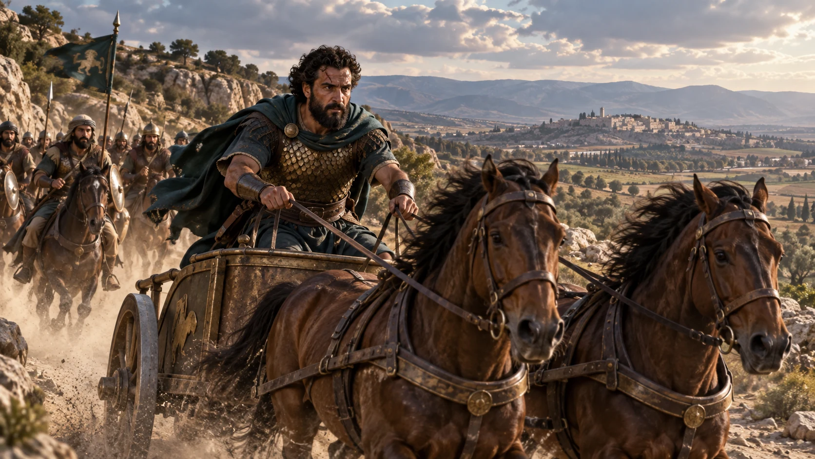 Jehu drives toward Jezreel, where wounded Joram rests and Ahaziah of Judah is visiting.