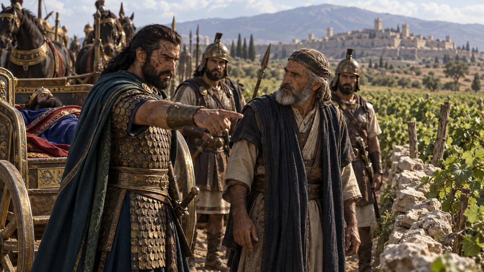 Jehu directs Bidkar to take Joram to Naboth’s field, recalling the judgment spoken against Ahab.