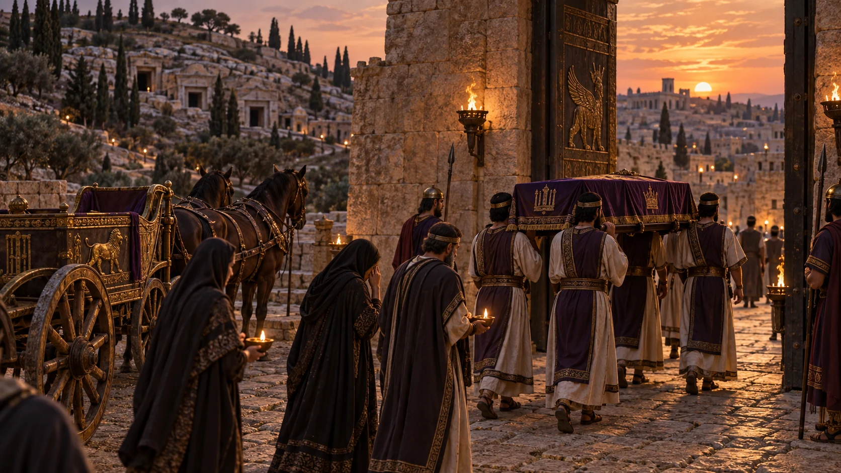 Ahaziah’s servants carry their king home for burial in the City of David.