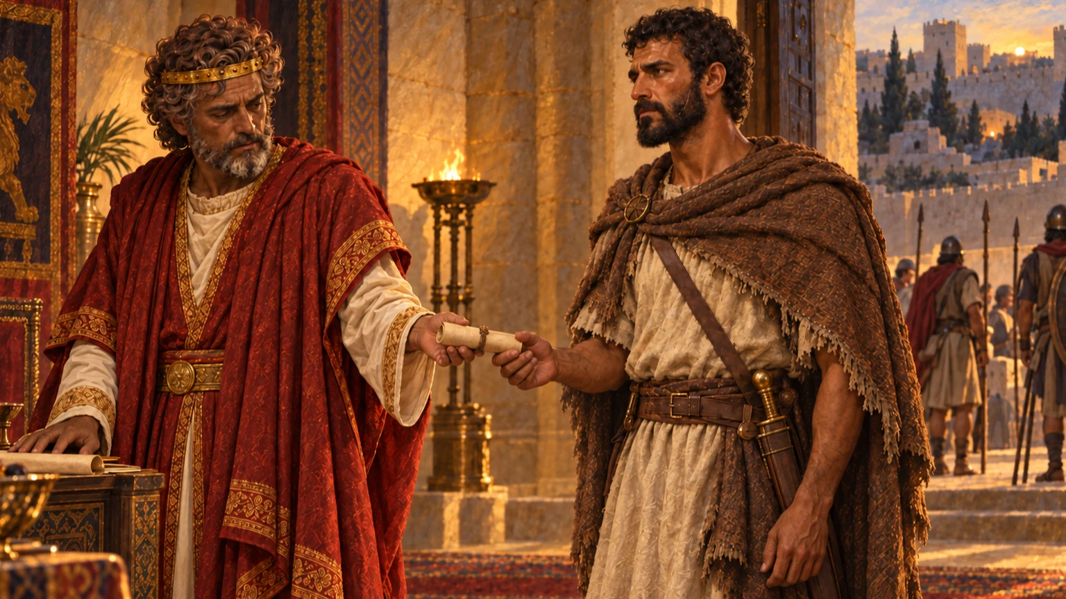 David sends Uriah with the order arranging his death.