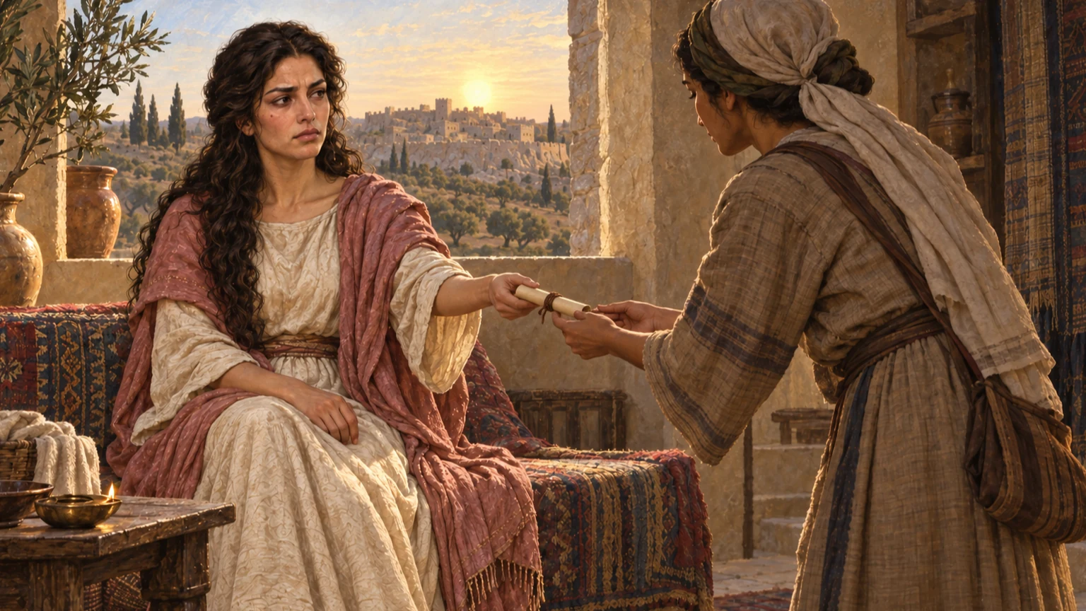 Bathsheba sends word that she is pregnant.