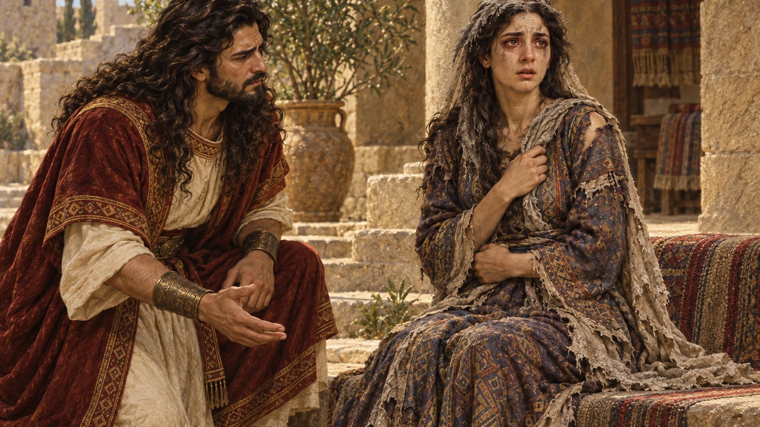 Tamar grieves in Absalom’s courtyard.