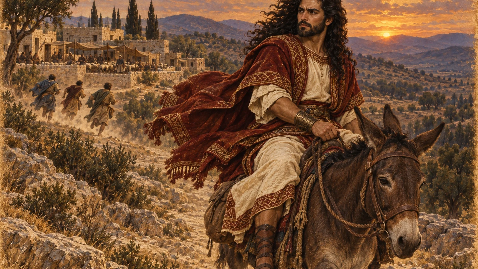 Absalom flees toward Geshur.