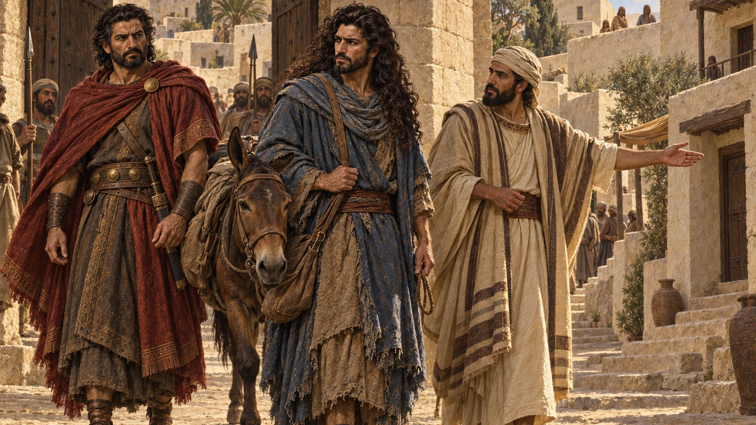 Absalom returns to Jerusalem under Joab’s escort but cannot see David.