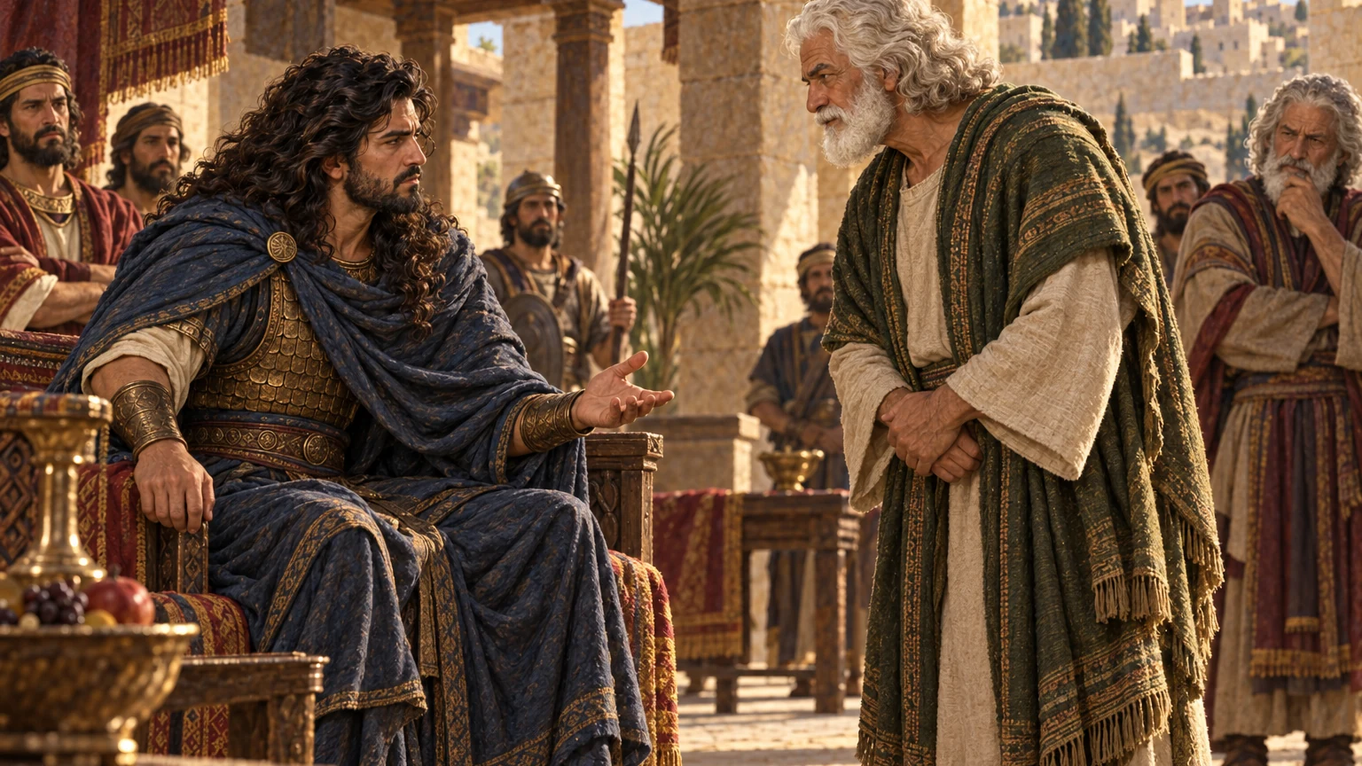 Hushai offers service to Absalom while hiding his loyalty.