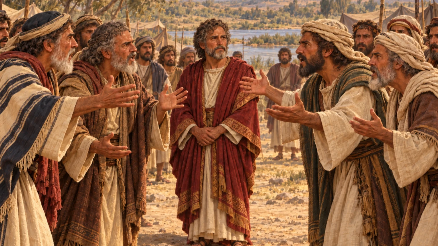 Judah and Israel dispute David’s return.