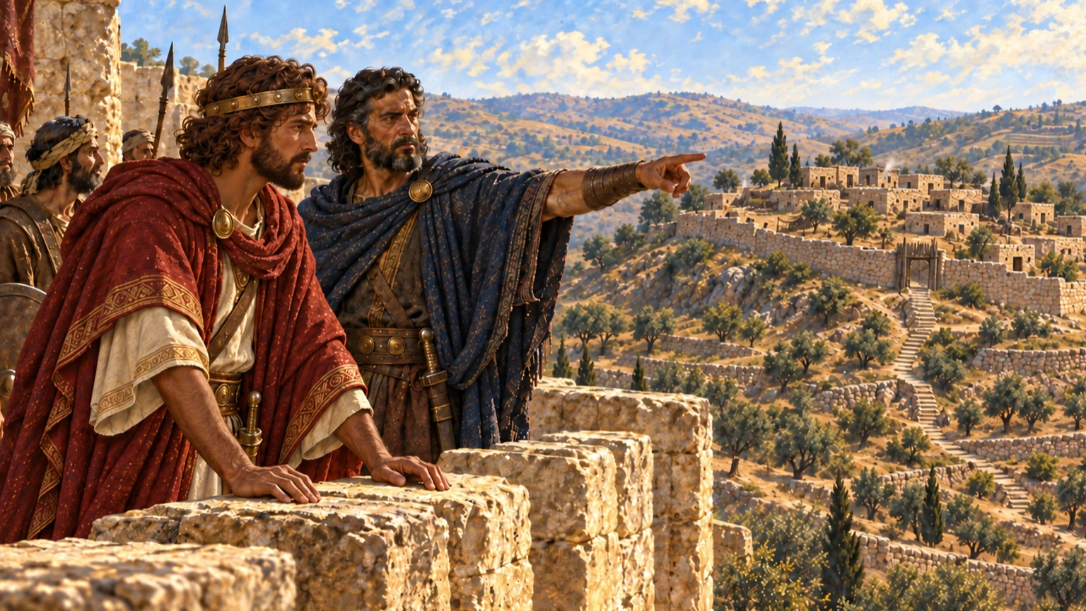 David and Joab survey Jerusalem.