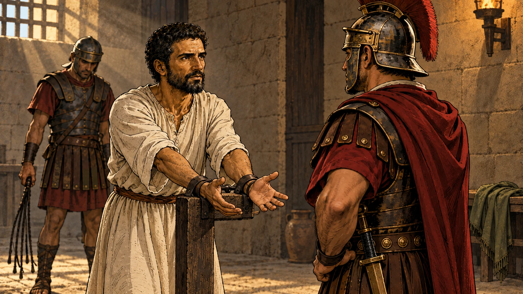 Paul asks whether it is lawful to scourge an uncondemned Roman citizen.