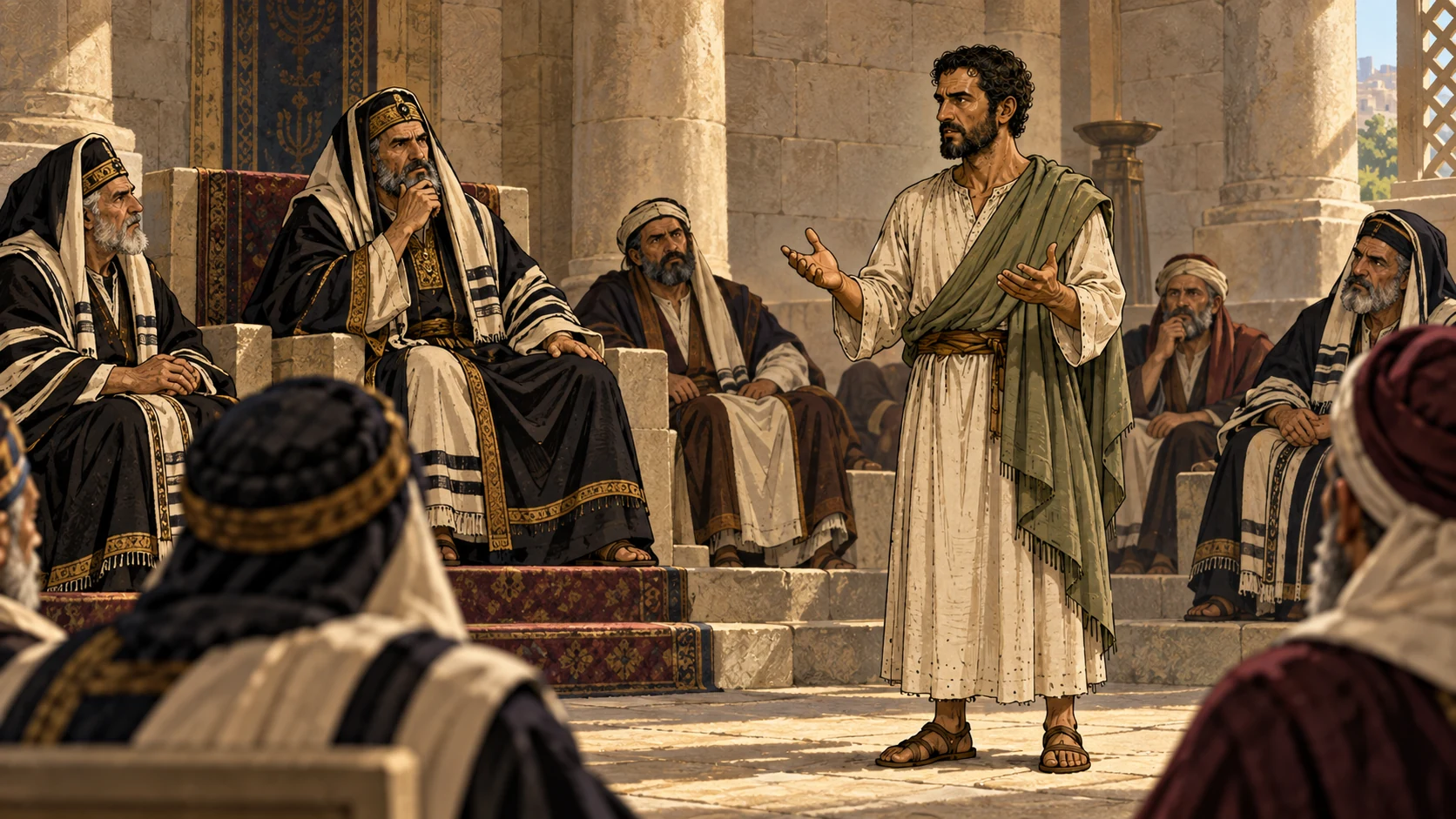 The commander brings Paul before the council the next day.