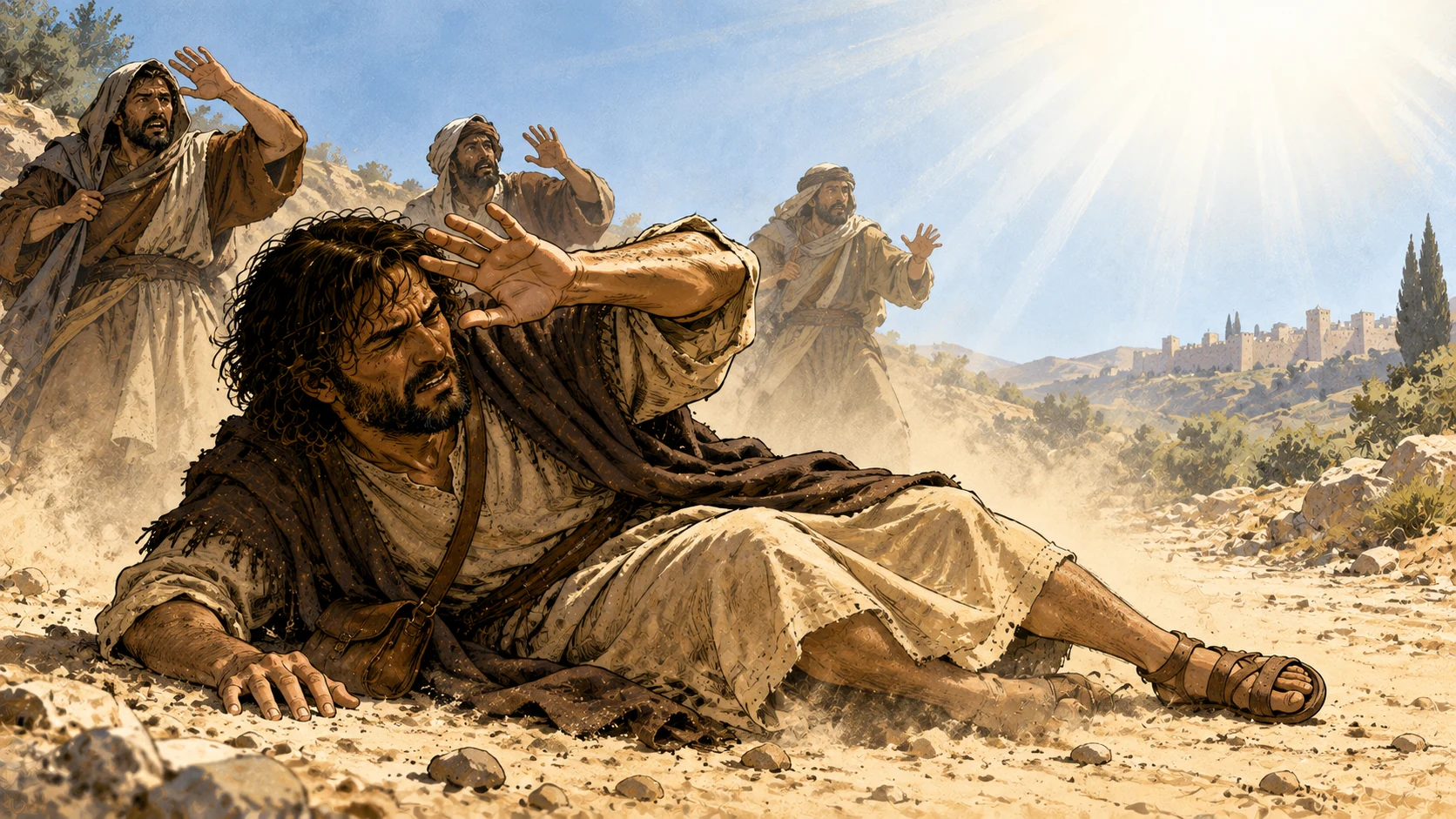 Saul recalls the brilliant light and voice on the Damascus road.