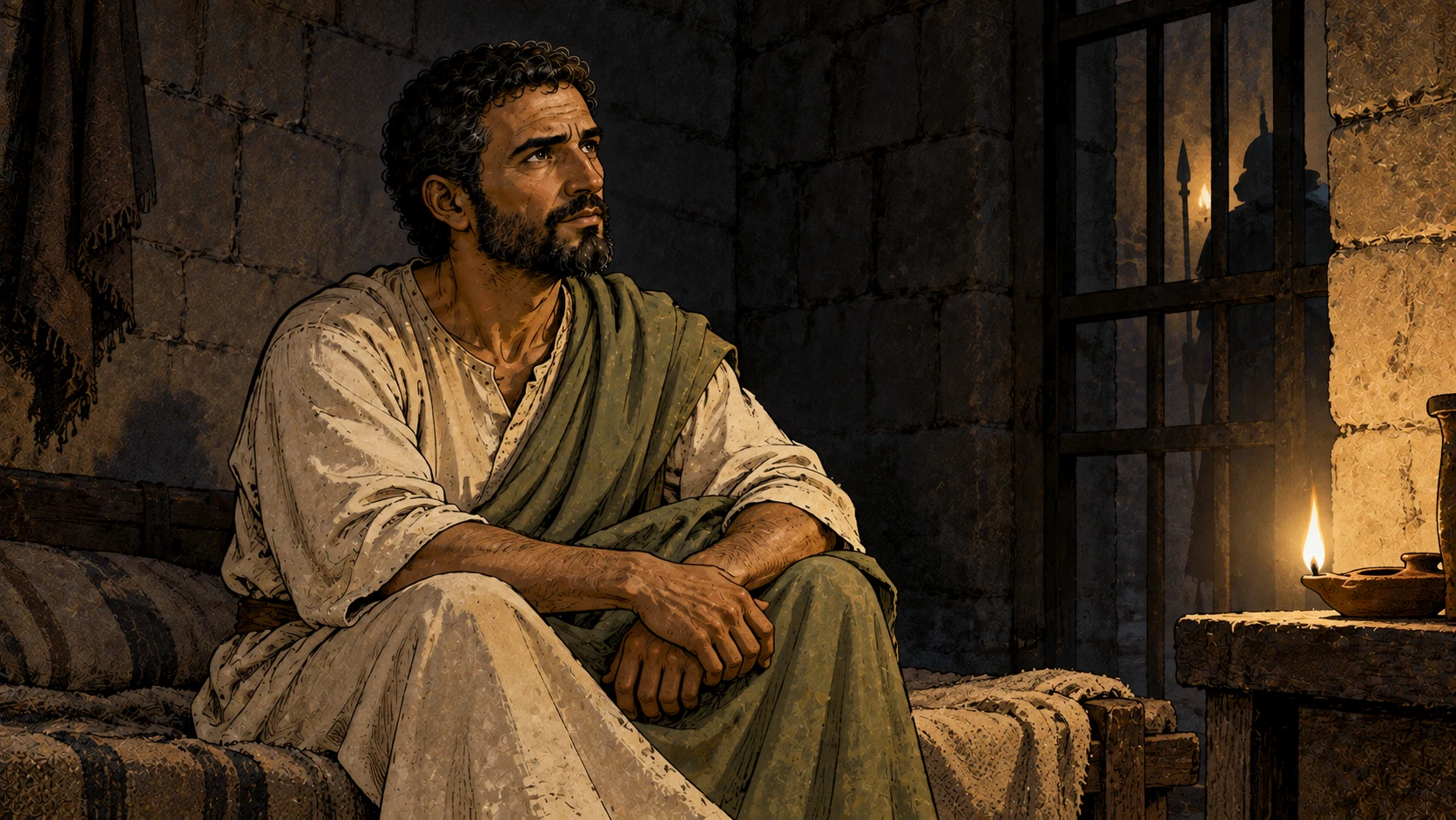 During the night Paul receives encouragement and the promise of testimony in Rome.