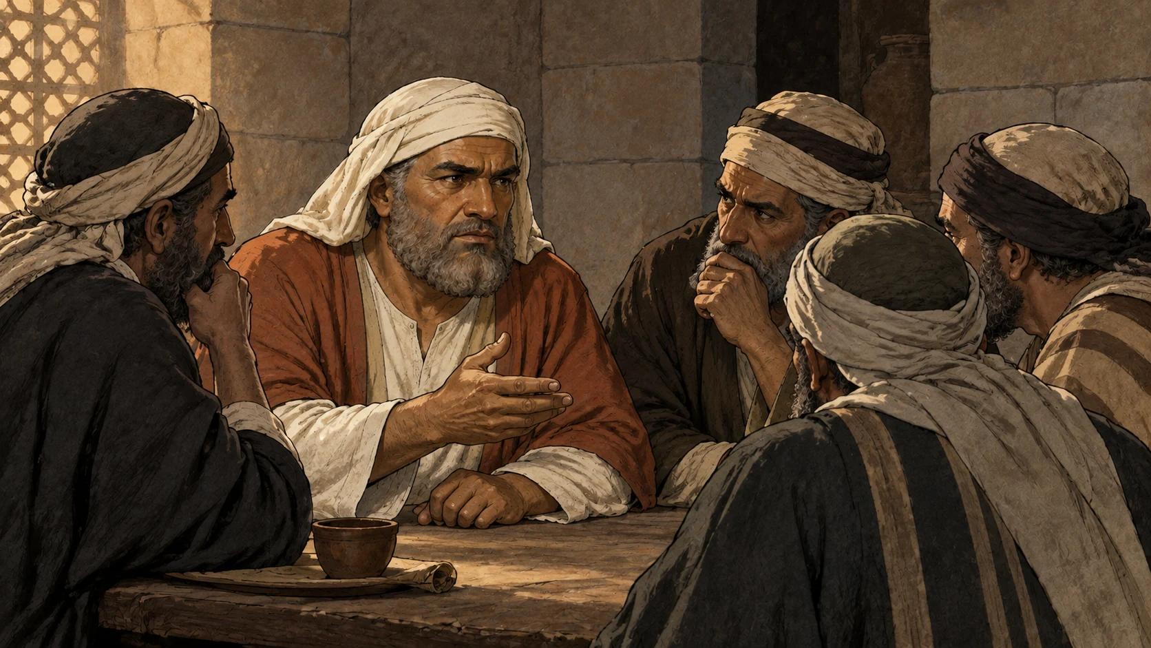 The conspirators seek the cooperation of the chief priests and elders.