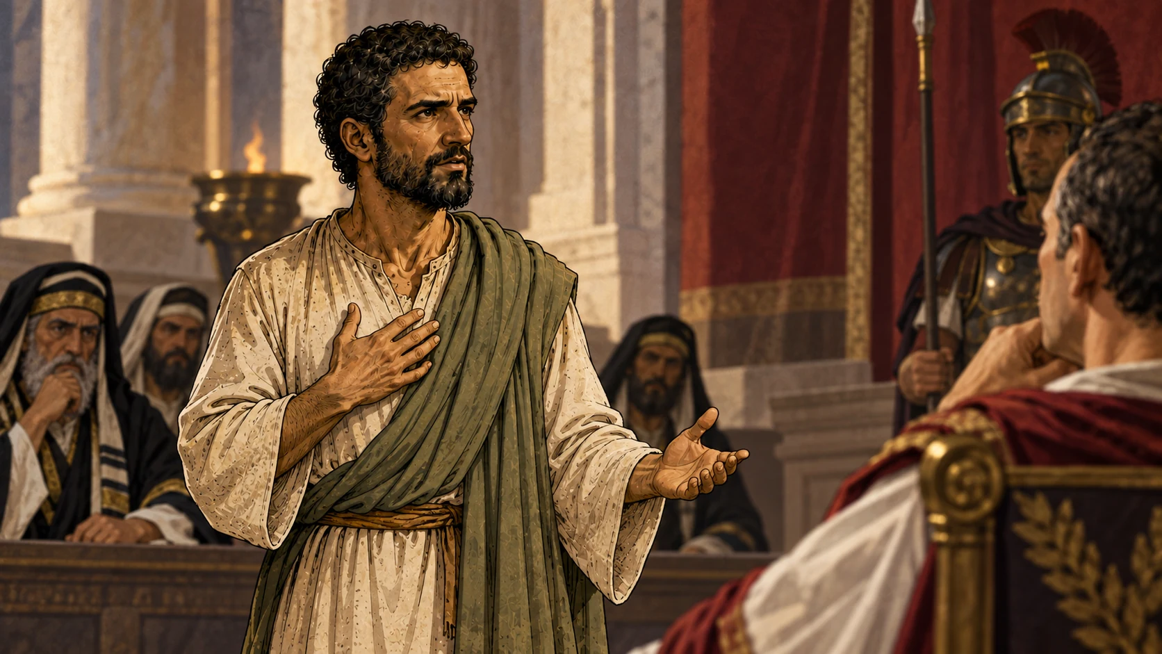 Paul speaks of his faith, hope of resurrection, and conscience.