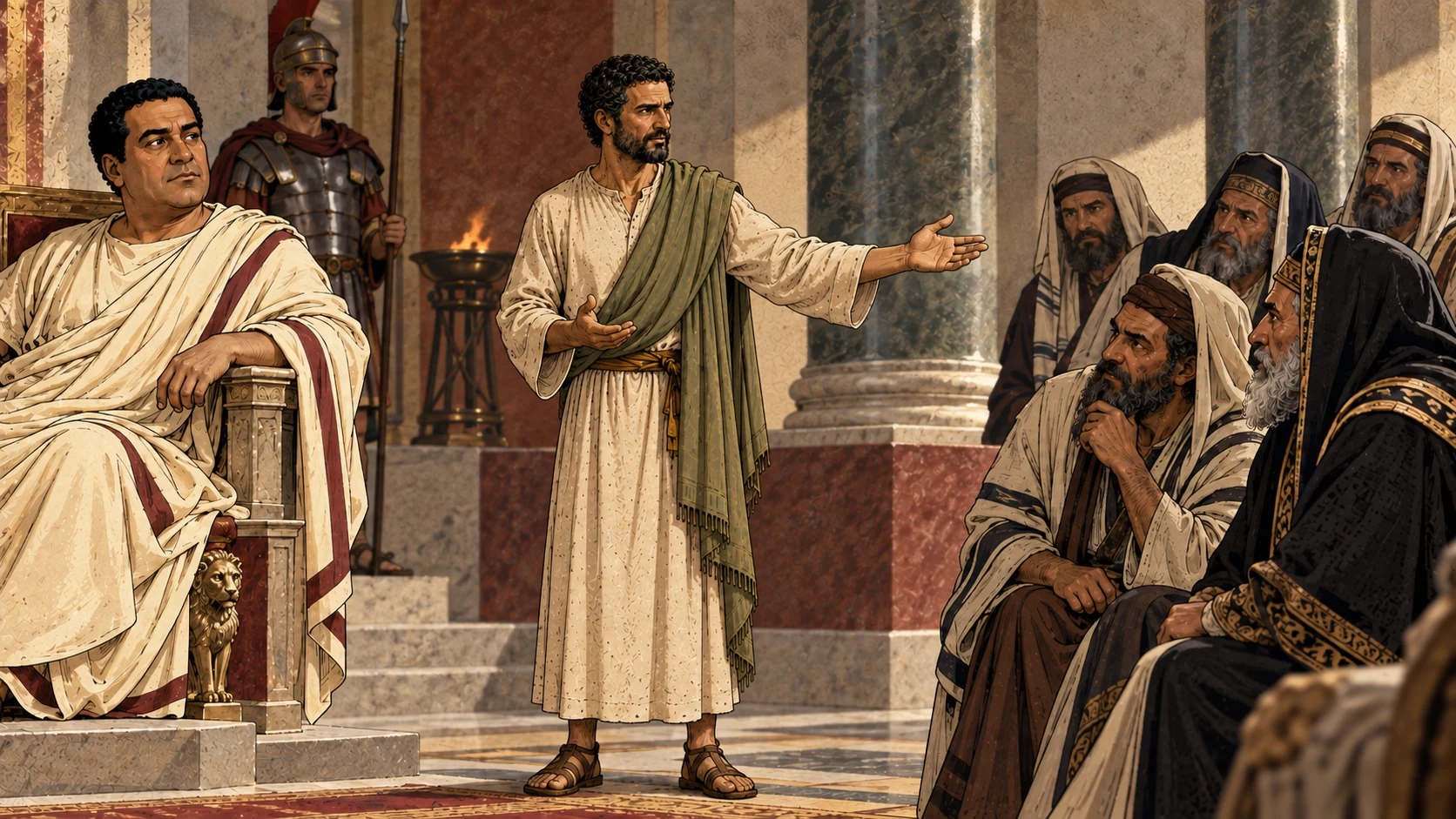 Paul challenges the accusers to establish wrongdoing.