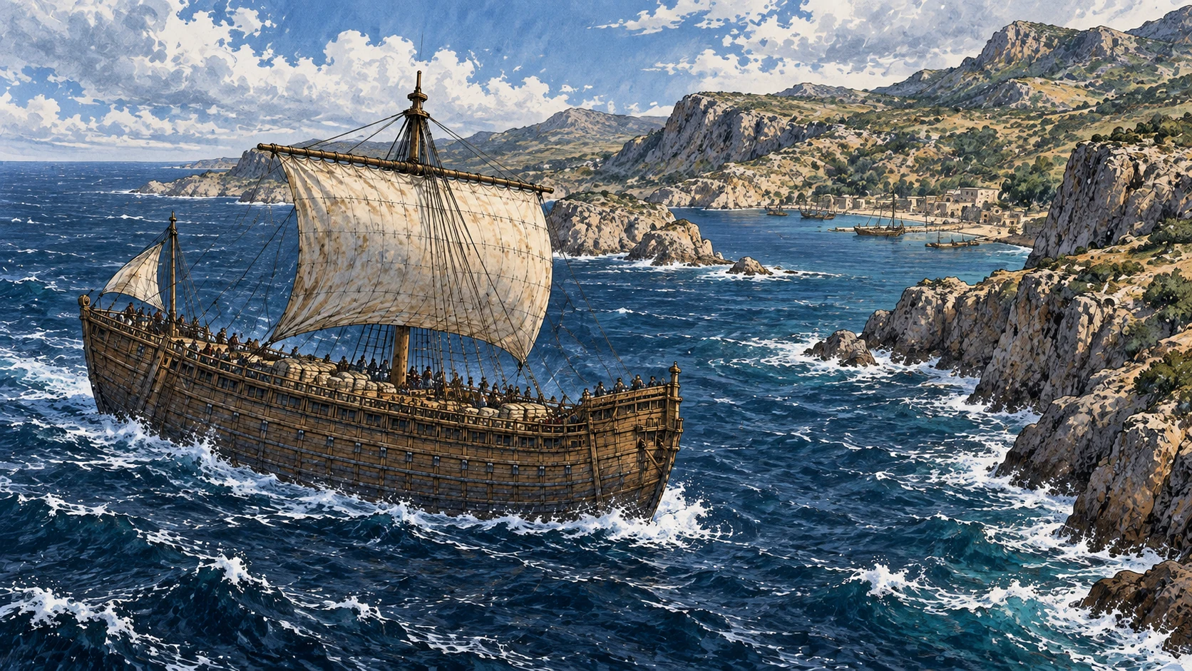 The ship makes slow progress along Crete to Fair Havens.