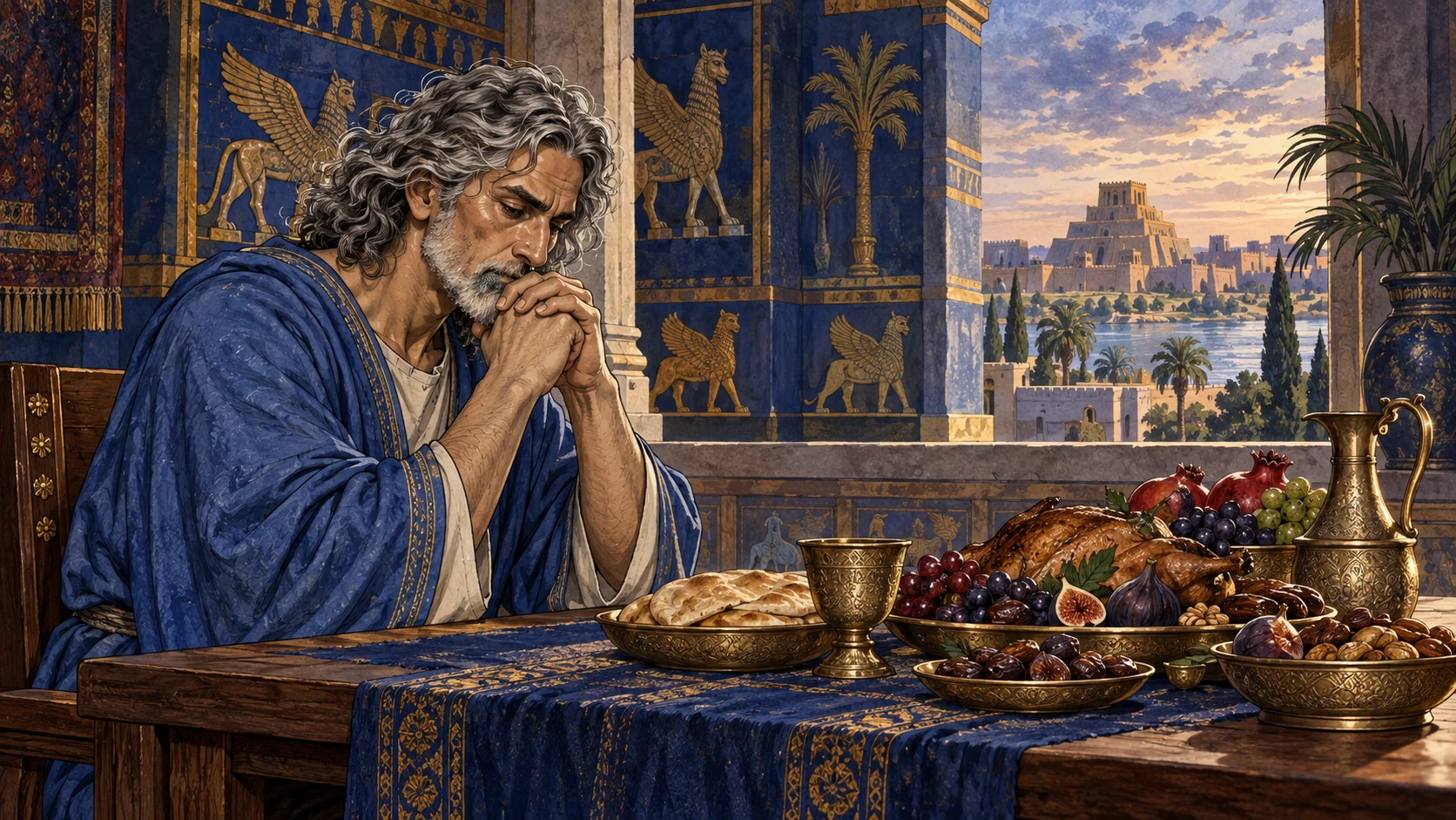 Older Daniel fasts and mourns for three weeks.