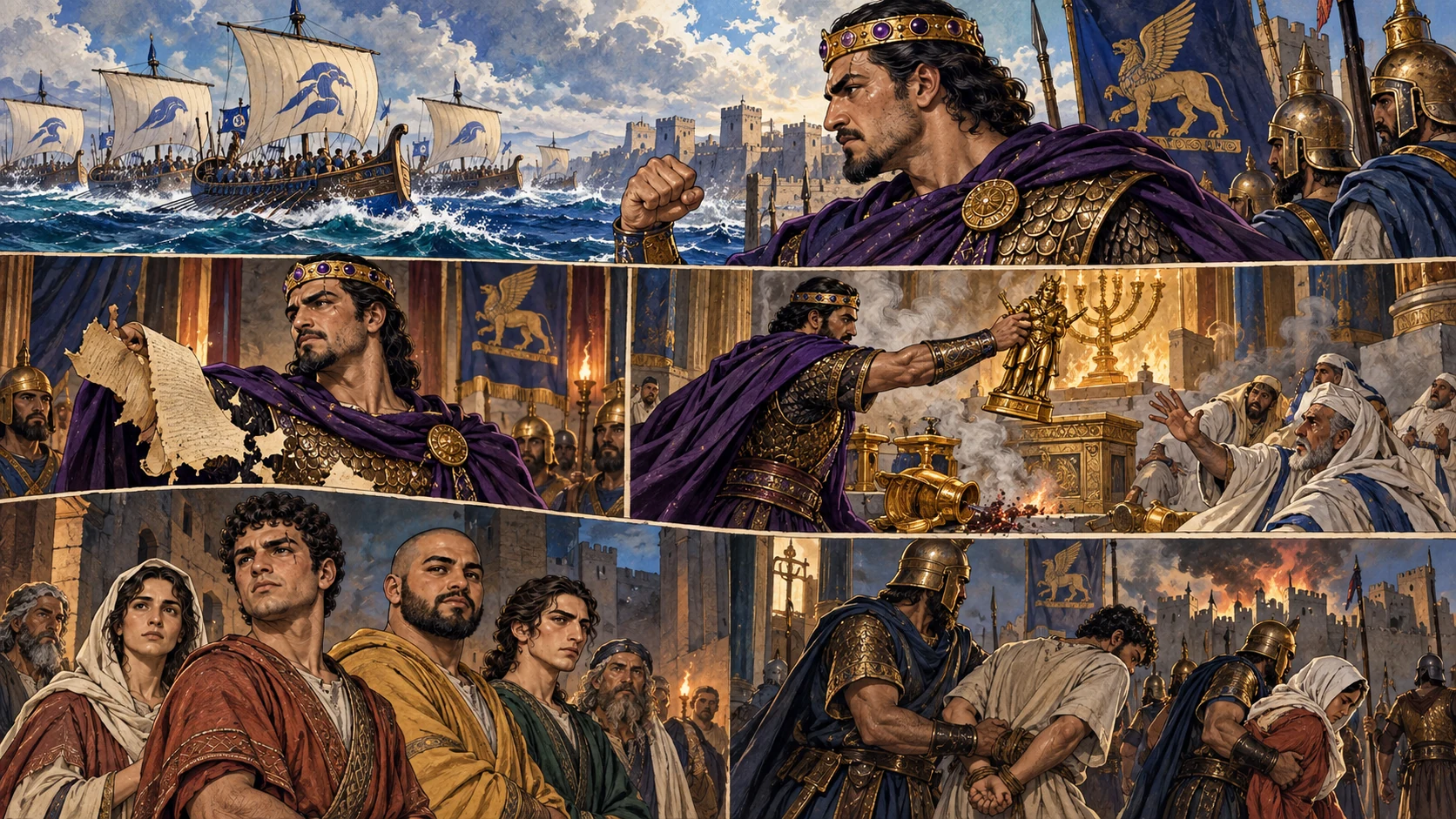The humbled ruler turns against the covenant; the sanctuary is profaned and faithful people resist.