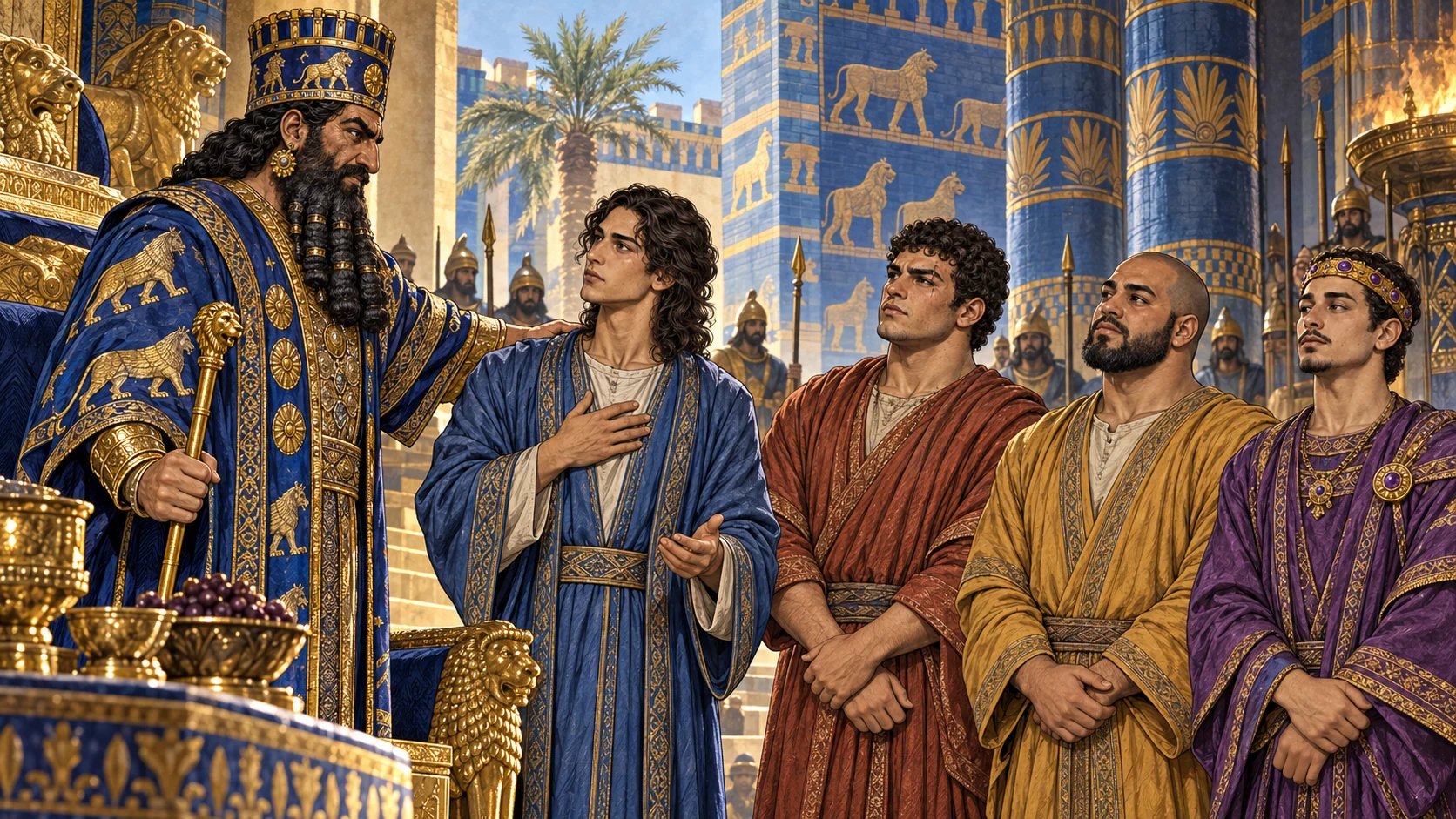 The king honors Daniel; Daniel requests offices for his friends.
