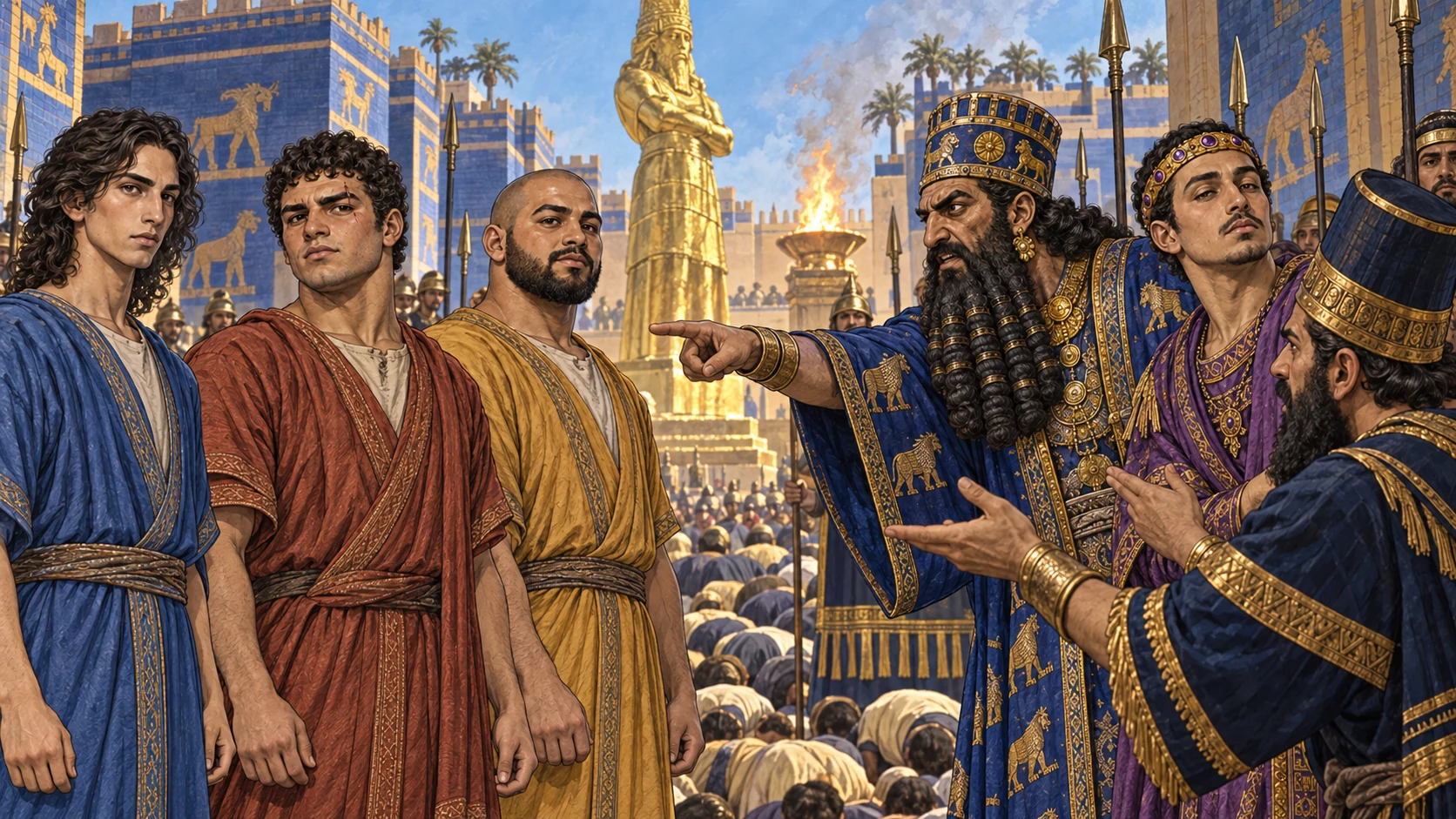 Chaldeans denounce the three Judeans who remain standing.