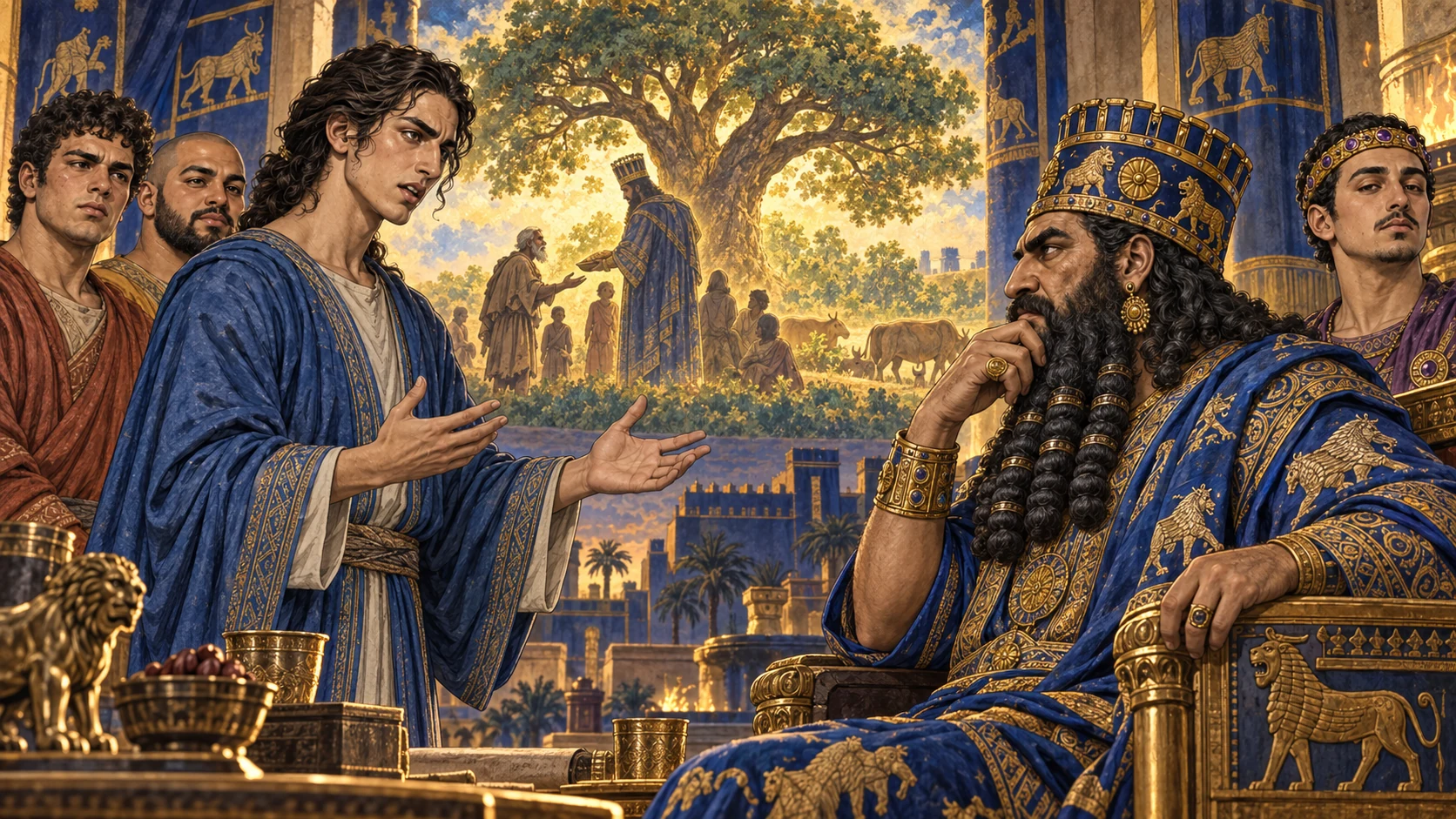 Daniel explains the tree is the king and urges mercy and repentance.
