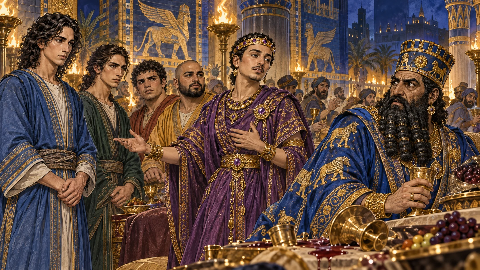 The queen enters and tells Belshazzar to summon Daniel.