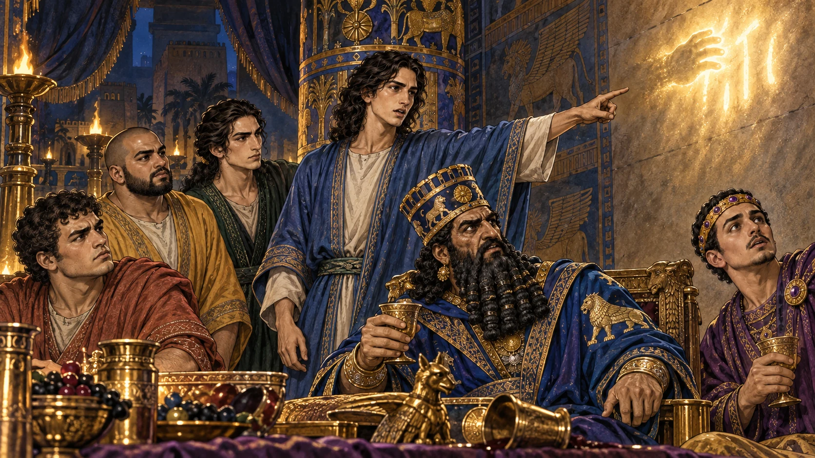 Daniel reads and interprets the judgment written on the wall.
