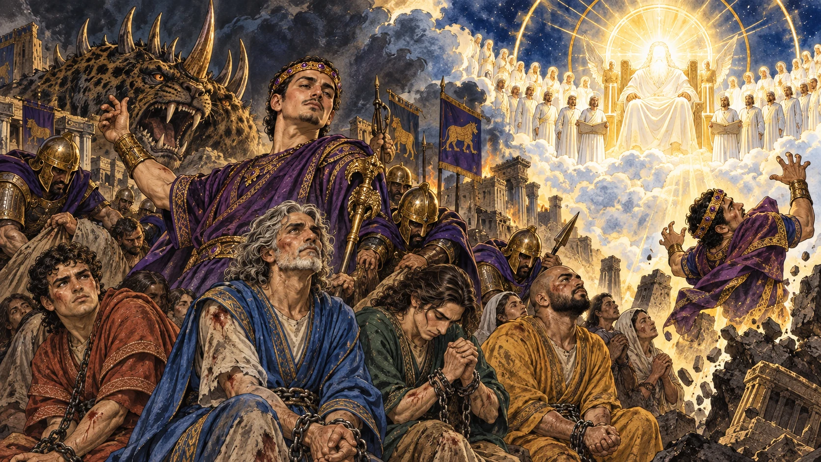 Daniel watches the arrogant horn war against the holy ones until judgment.