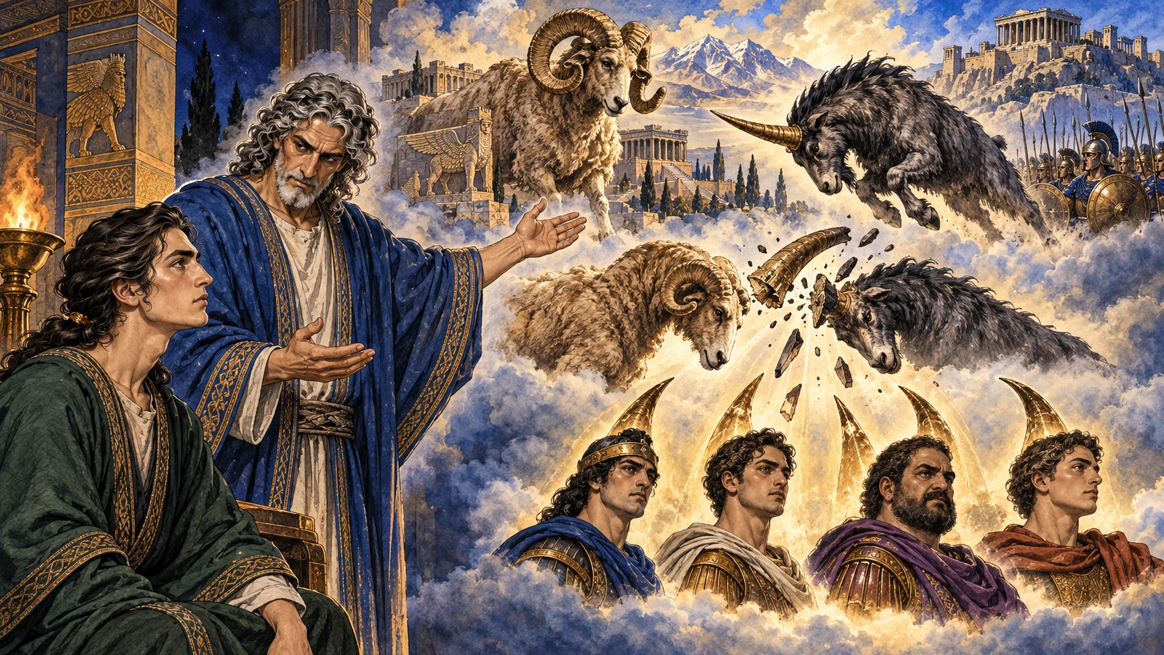 Gabriel identifies the ram with Media-Persia and the goat with Greece.