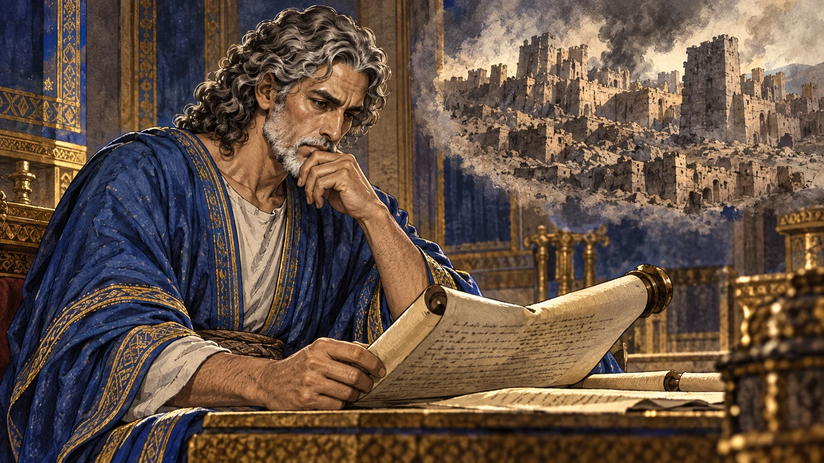 Daniel studies Jeremiah’s prophecy about Jerusalem’s seventy years.