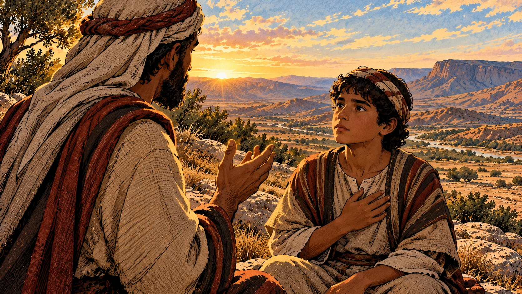 A young listener holds a hand over the heart.