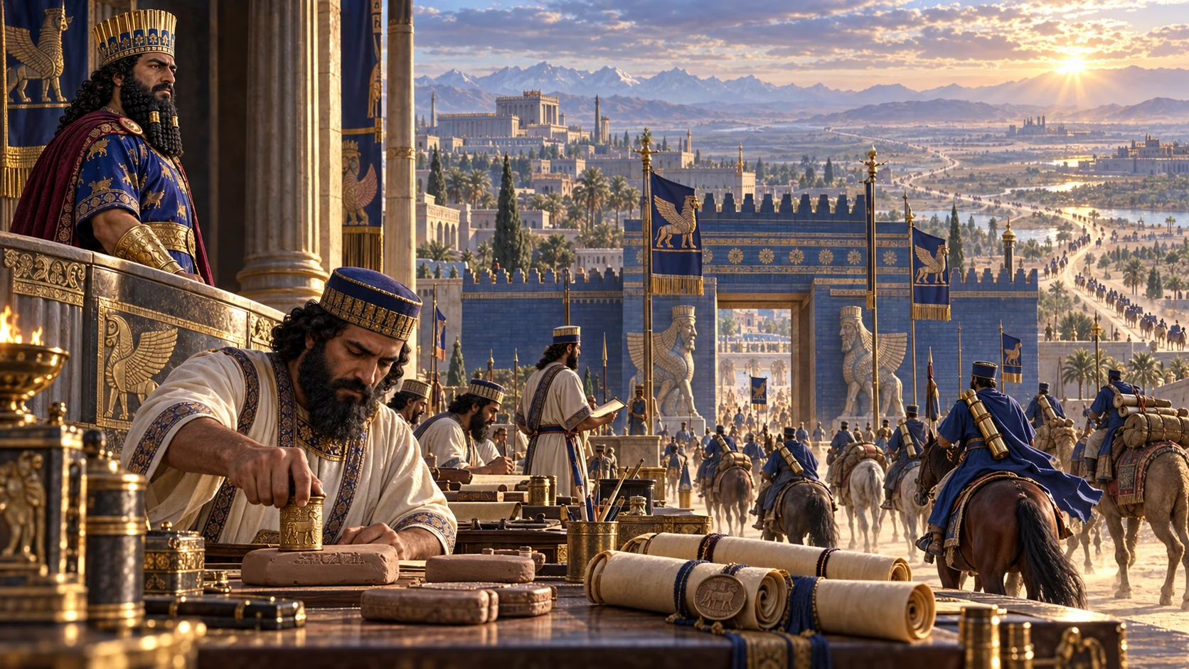 Cinematic illustration for Esther 1:21-22.