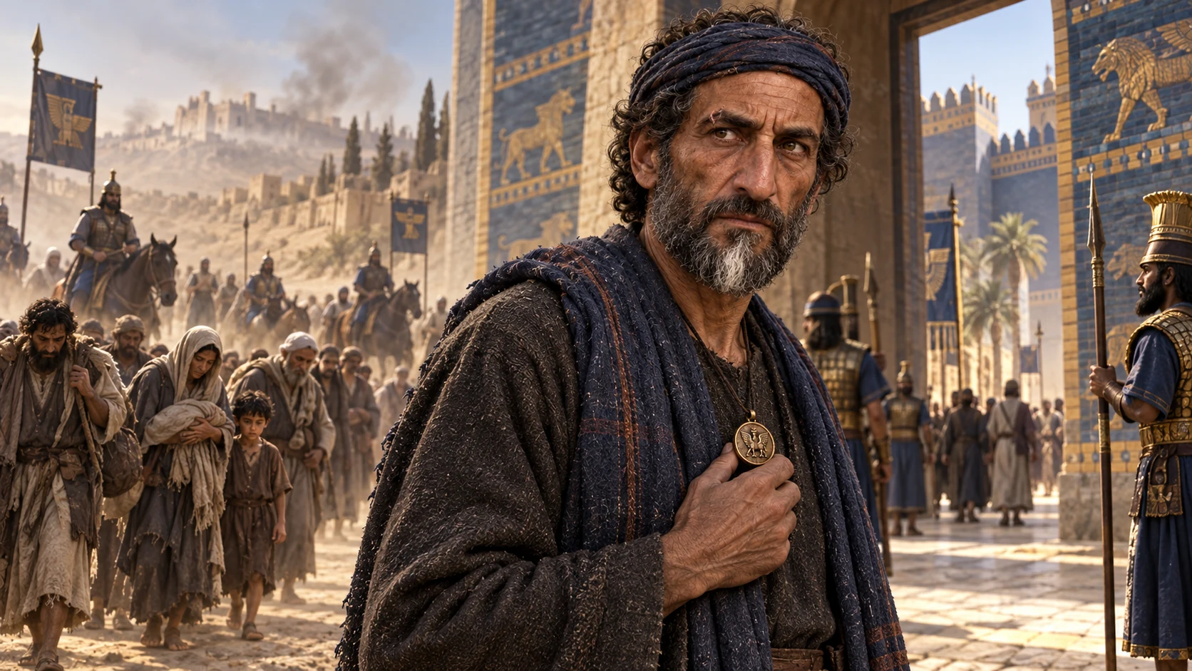 Cinematic illustration for Esther 2:5-6.