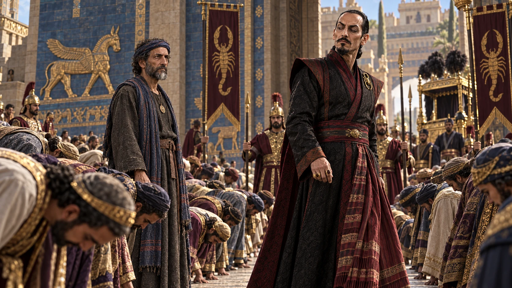 Cinematic illustration for Esther 3:2.