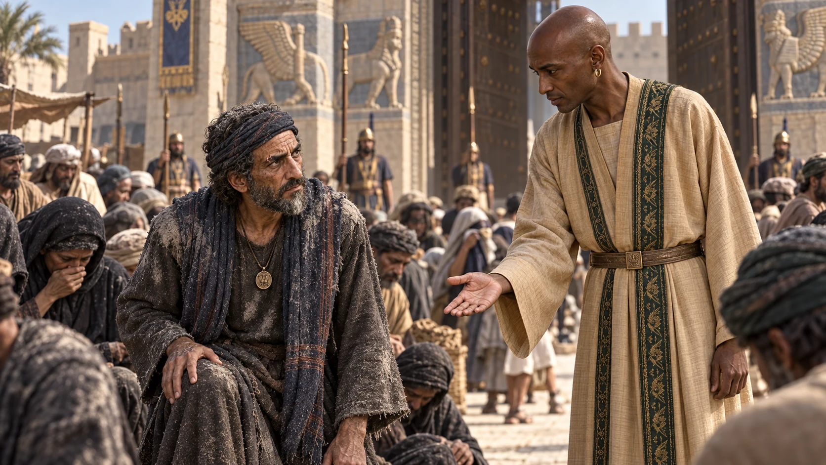 Cinematic illustration for Esther 4:6.