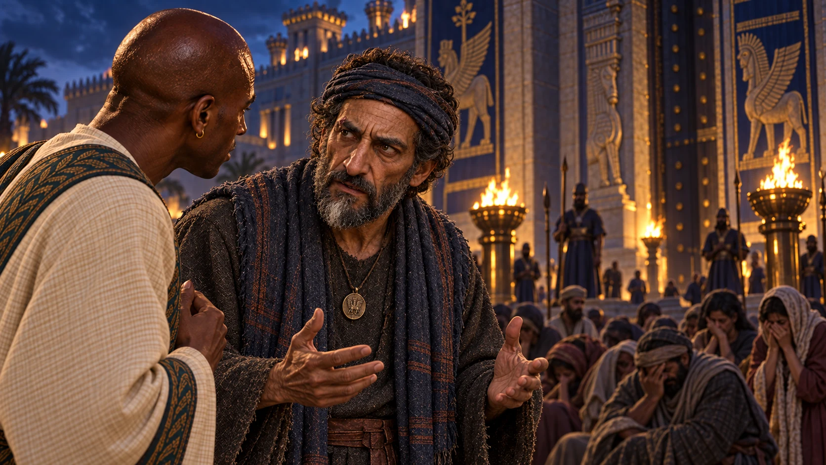 Cinematic illustration for Esther 4:13.
