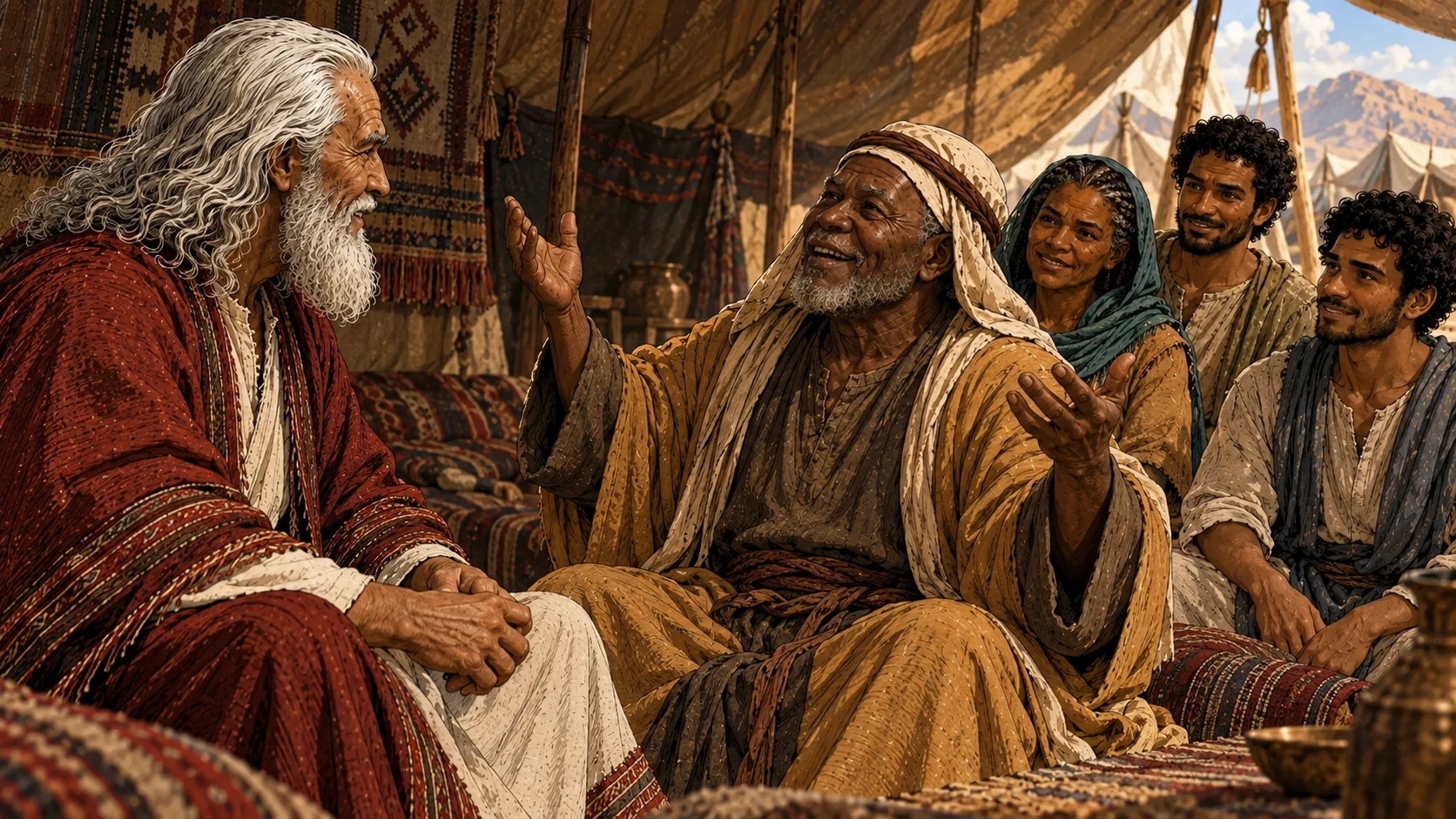 Exodus 18:9. Jethro rejoices in Israel’s deliverance.