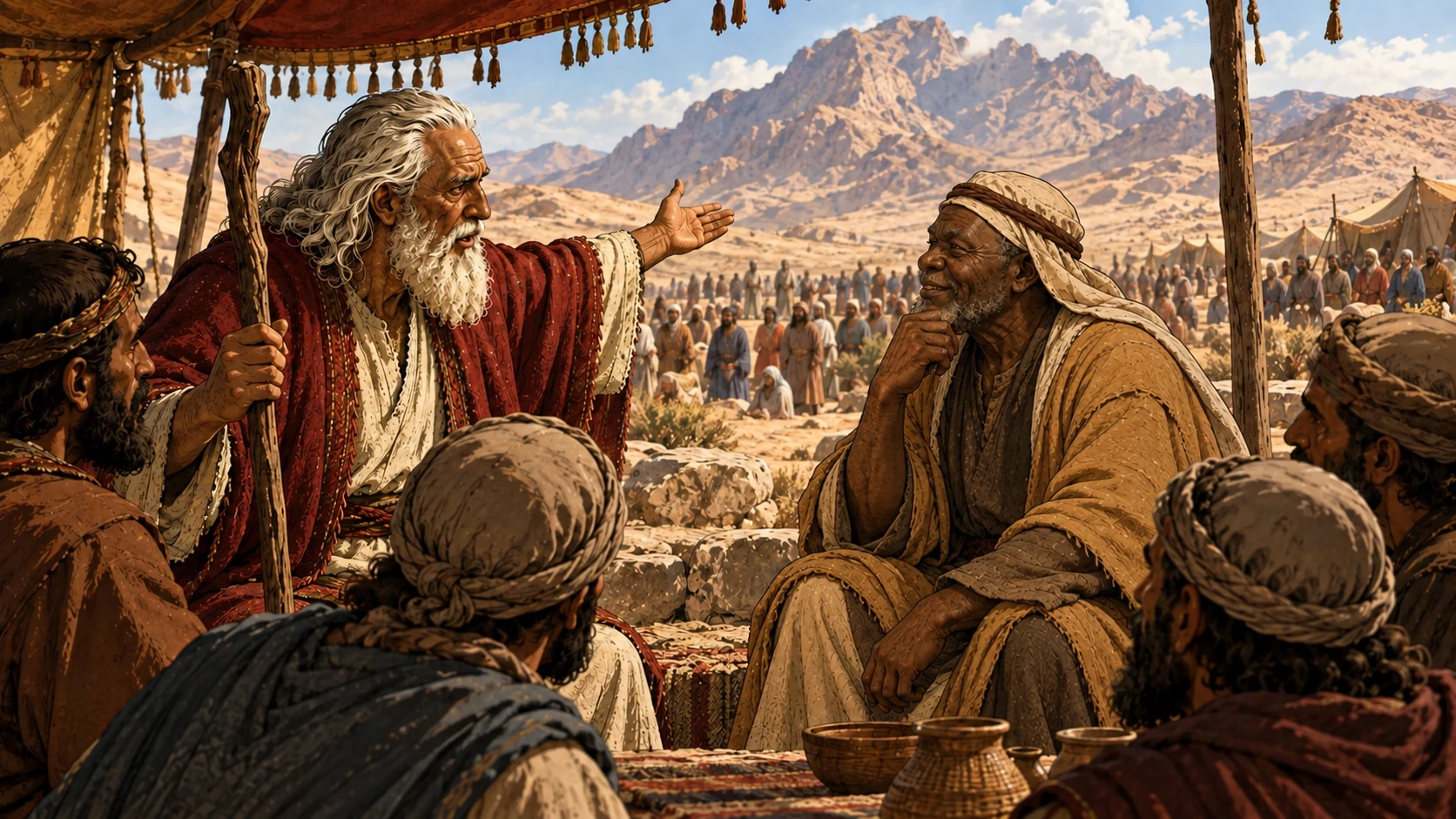 Exodus 18:19. Jethro advises Moses to represent the people before God.