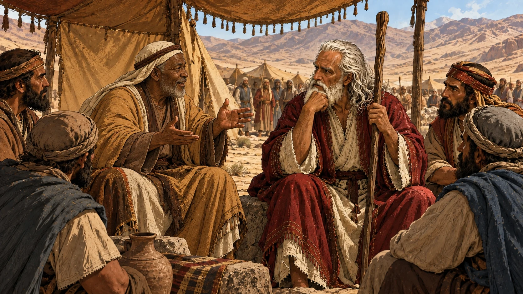 Exodus 18:20. Jethro advises Moses to teach the statutes and way.